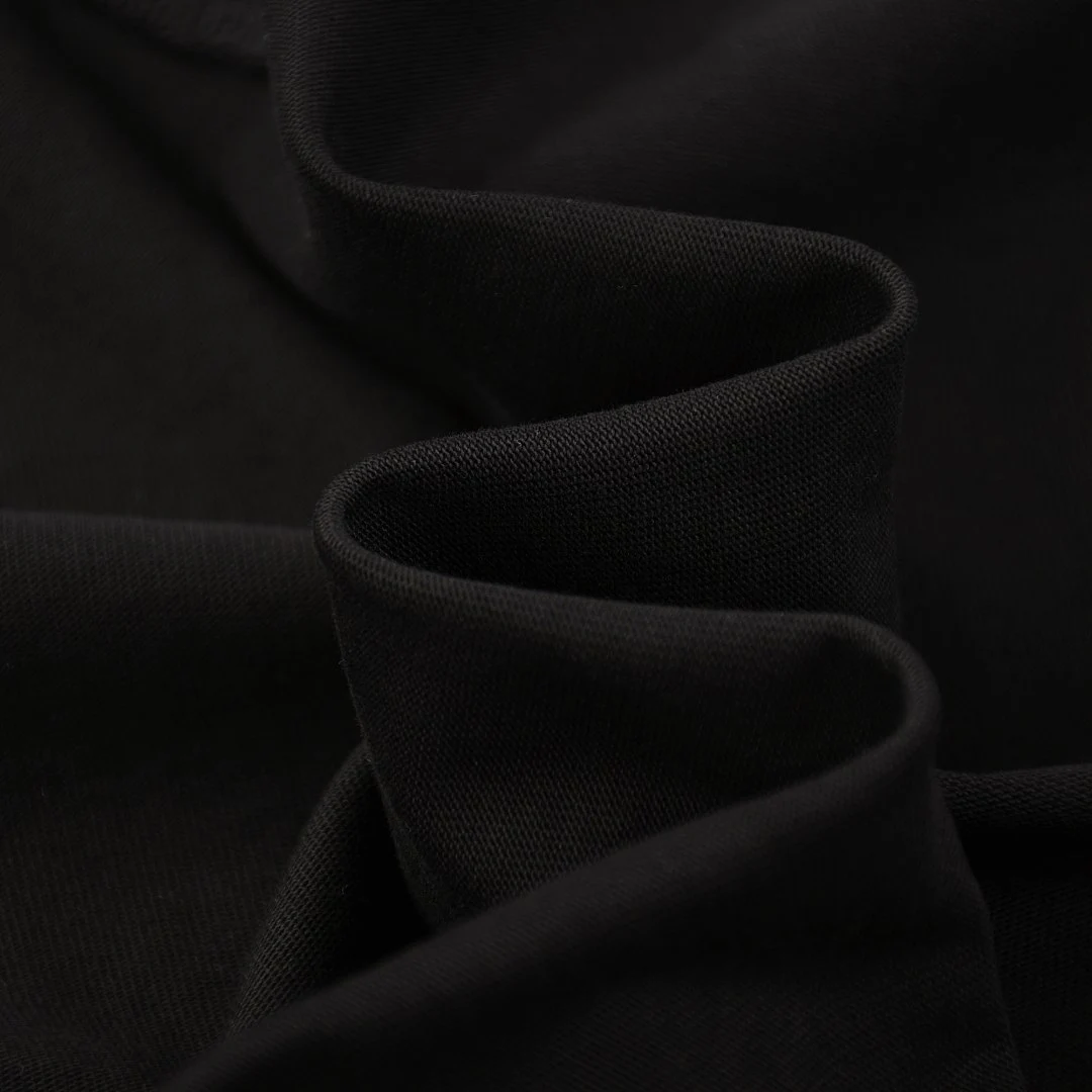 Boxy dropped-shoulder crew-neck tee · DX-2646 · Black · Base garment photograph