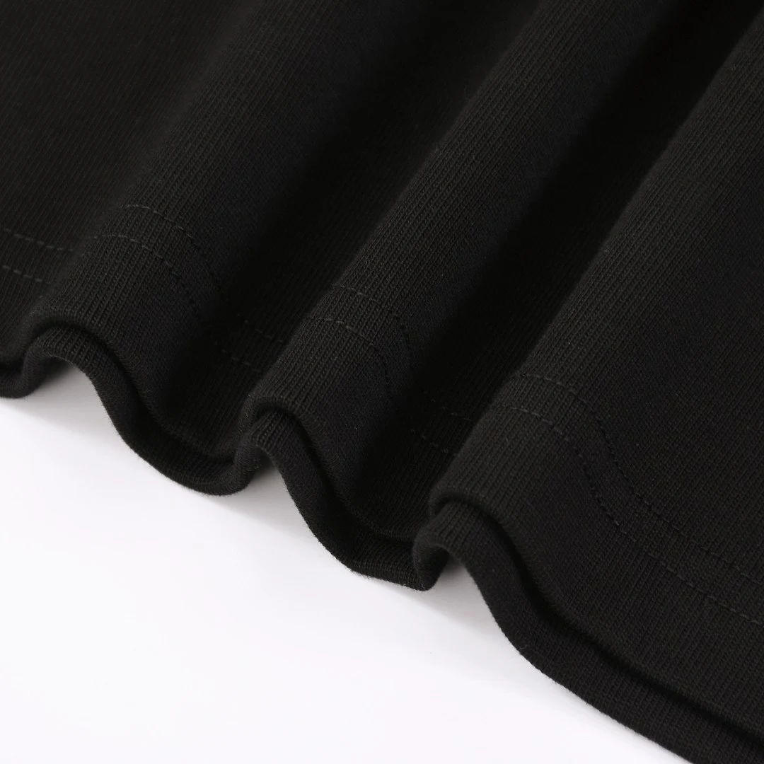 Boxy dropped-shoulder crew-neck tee · DX-2646 · Black · Base garment photograph