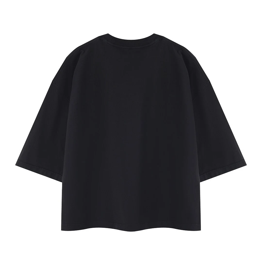 Garment-dyed relaxed tee · DX-2664 · Black · Back · Base garment photograph