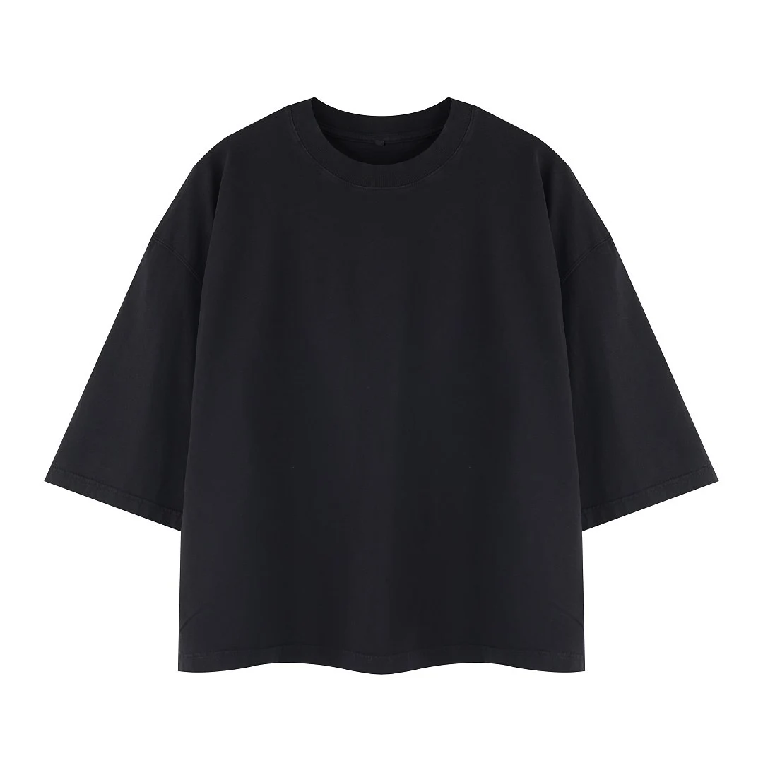 Garment-dyed relaxed tee · DX-2664 · Black · Front · Base garment photograph