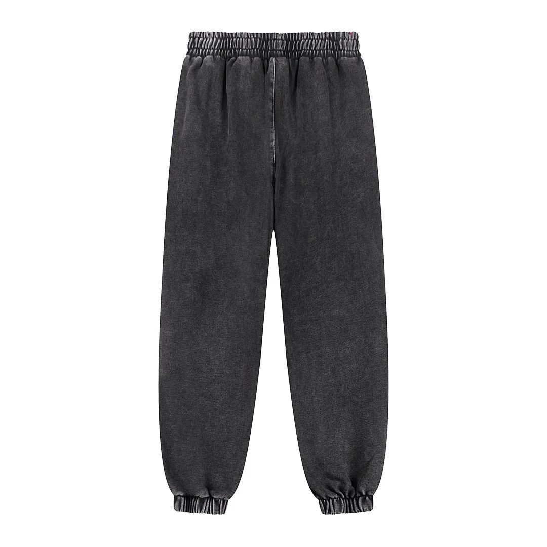 Washed elastic-cuff joggers · GWKL-11 · Black · Back · Base garment photograph