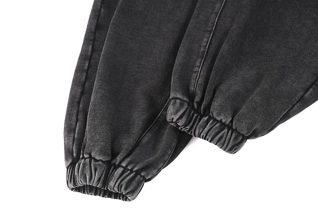 Washed elastic-cuff joggers · GWKL-11 · Black · Base garment photograph
