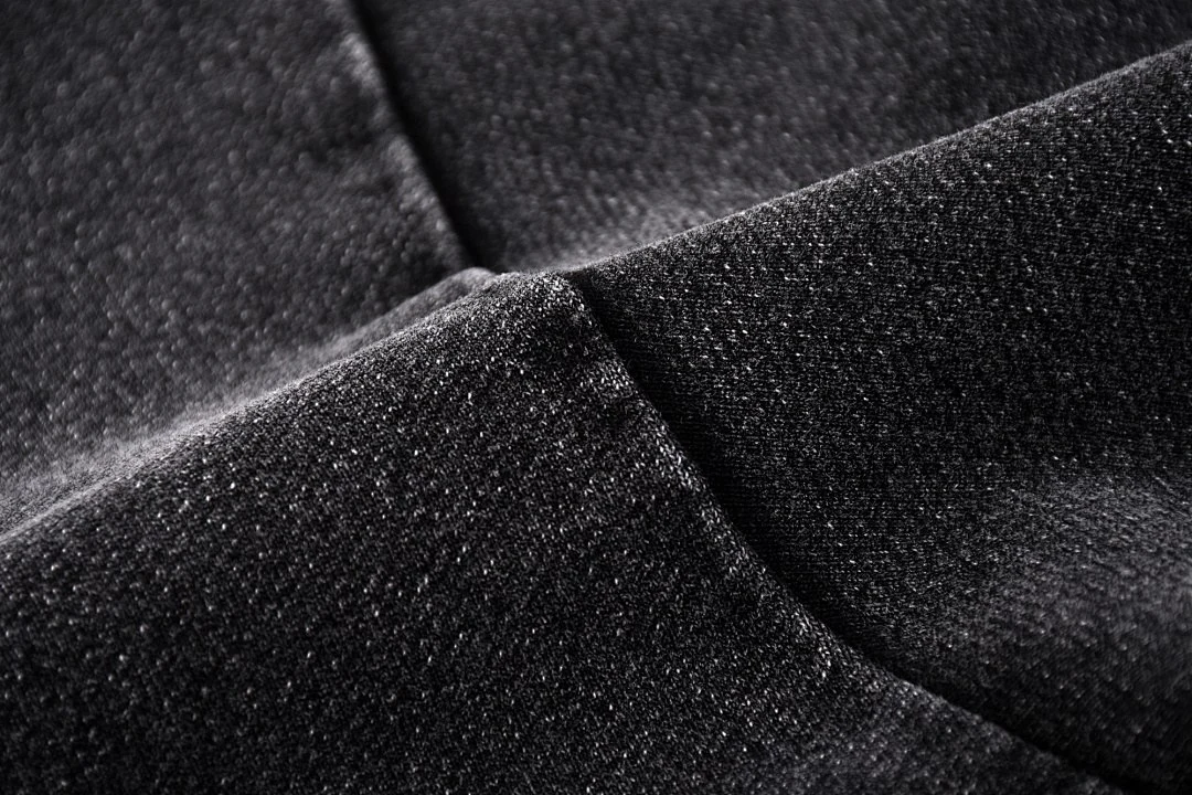 Washed crew-neck sweatshirt · KB-01 · Black · Base garment photograph