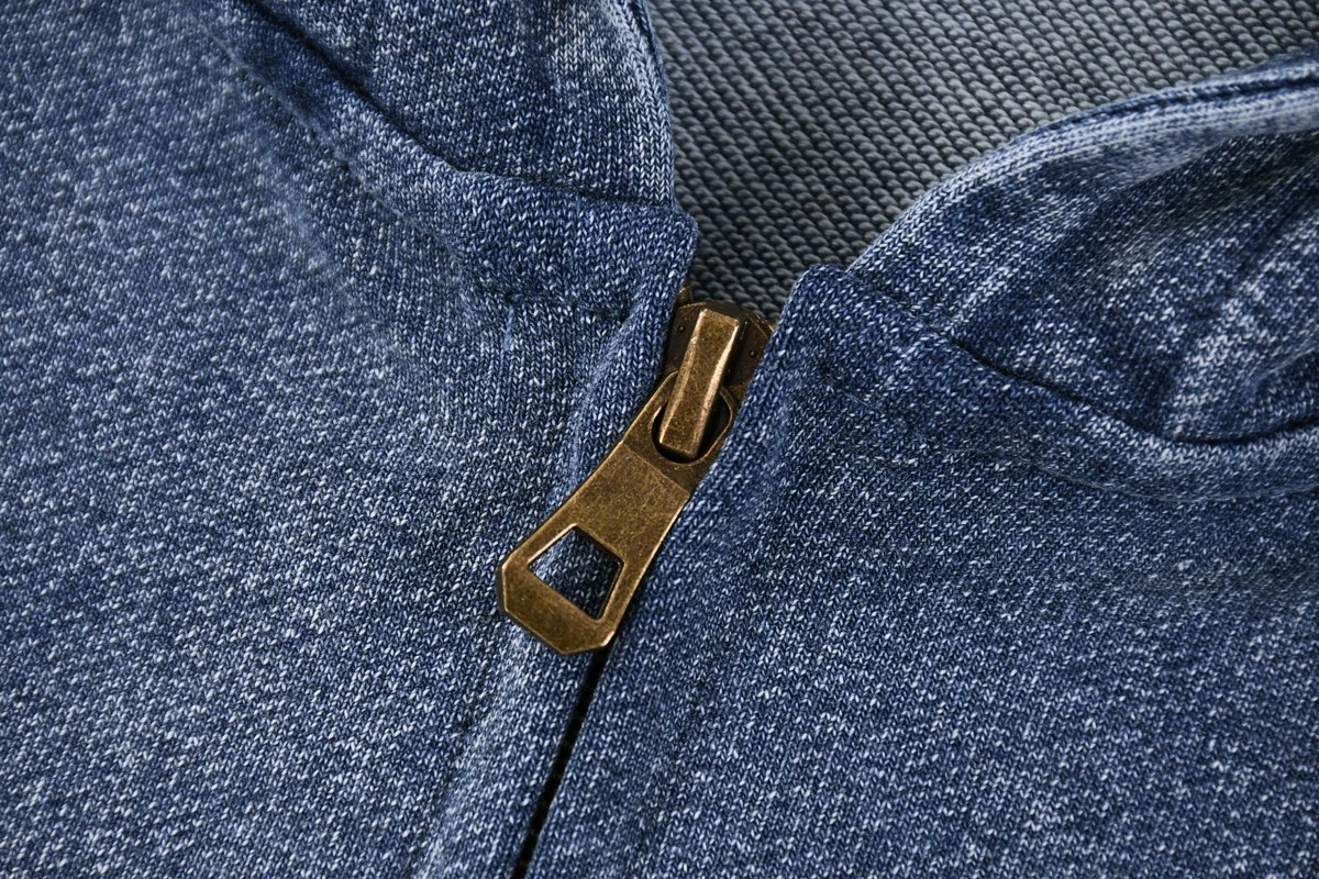 Washed zip hoodie · KB-02 · Light blue · Base garment photograph