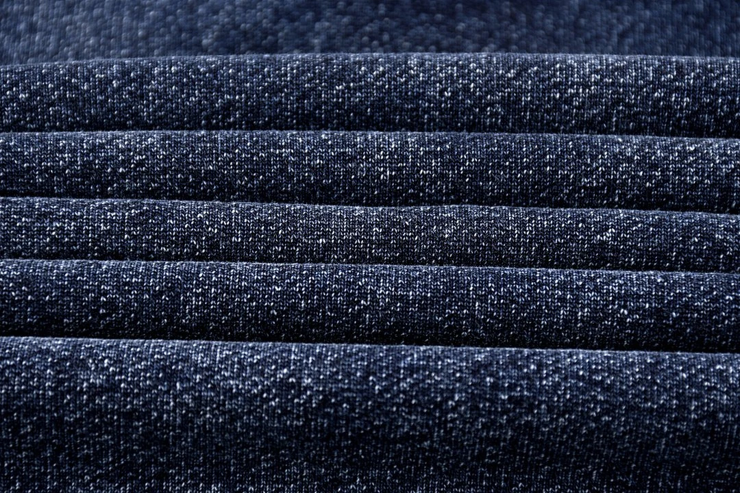 Washed denim pullover hoodie · KB-03 · Sapphire blue · Base garment photograph