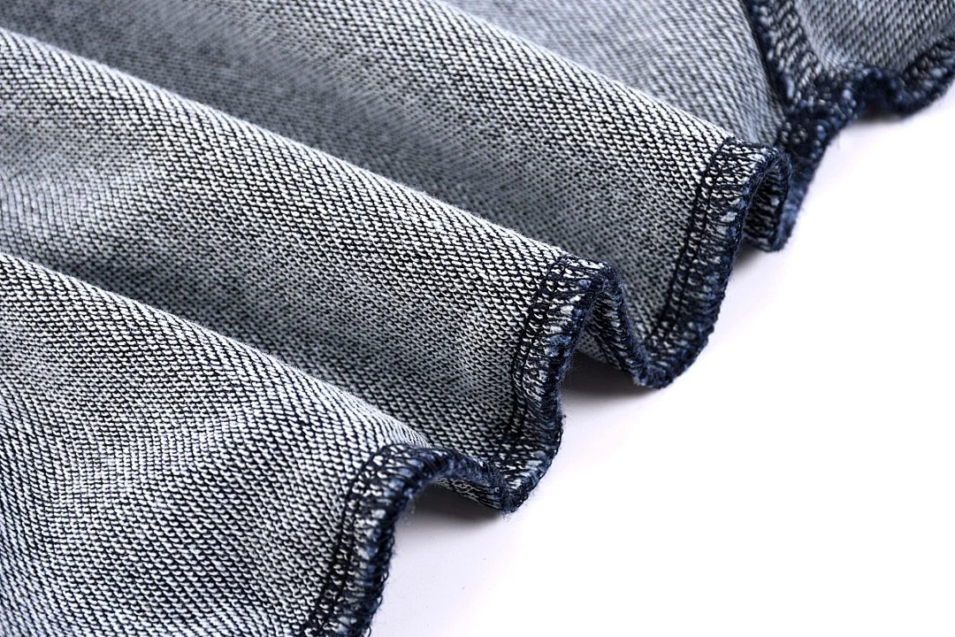 Washed denim pullover hoodie · KB-03 · Sapphire blue · Base garment photograph