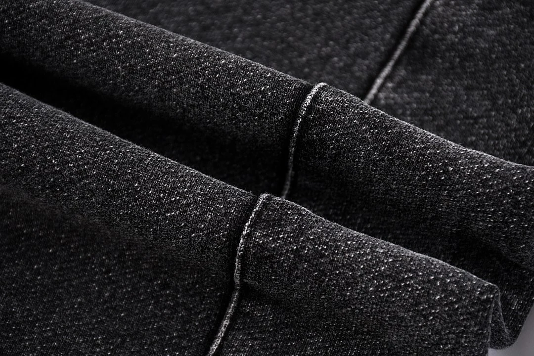 Washed denim drawstring joggers · KB-05 · Black · Base garment photograph