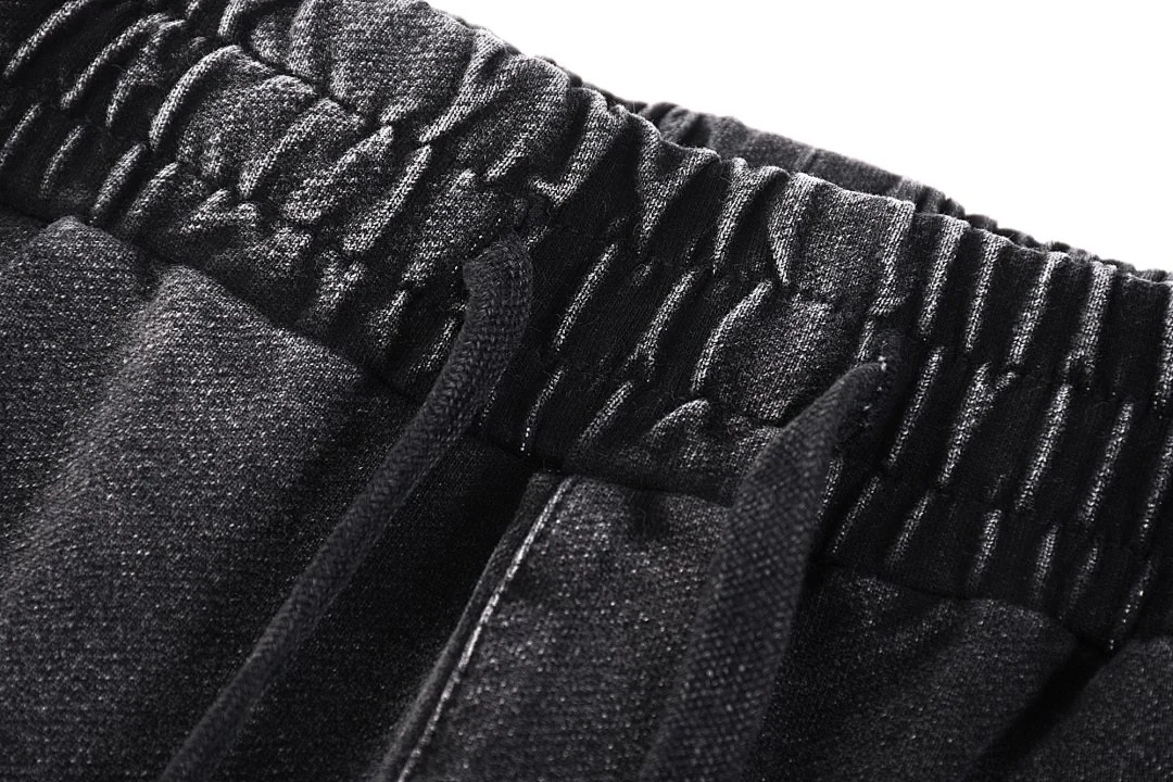 Washed denim drawstring joggers · KB-05 · Black · Base garment photograph