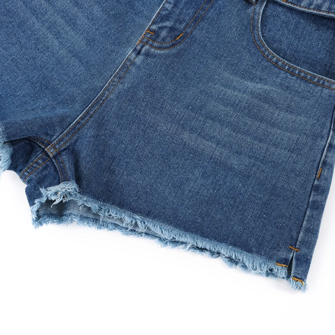 Raw-hem denim shorts · KB-08 · Blue · Base garment photograph