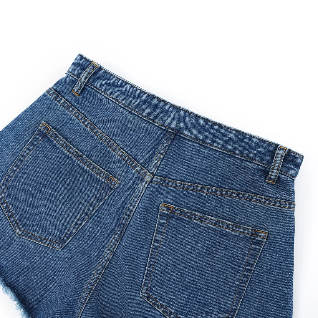 Raw-hem denim shorts · KB-08 · Blue · Base garment photograph