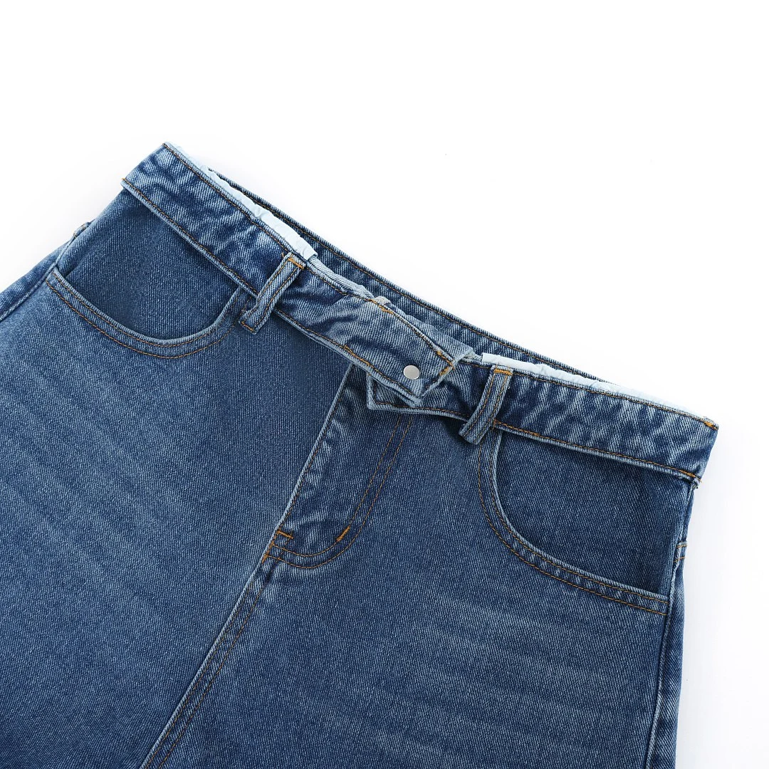 Raw-hem denim shorts · KB-08 · Blue · Base garment photograph