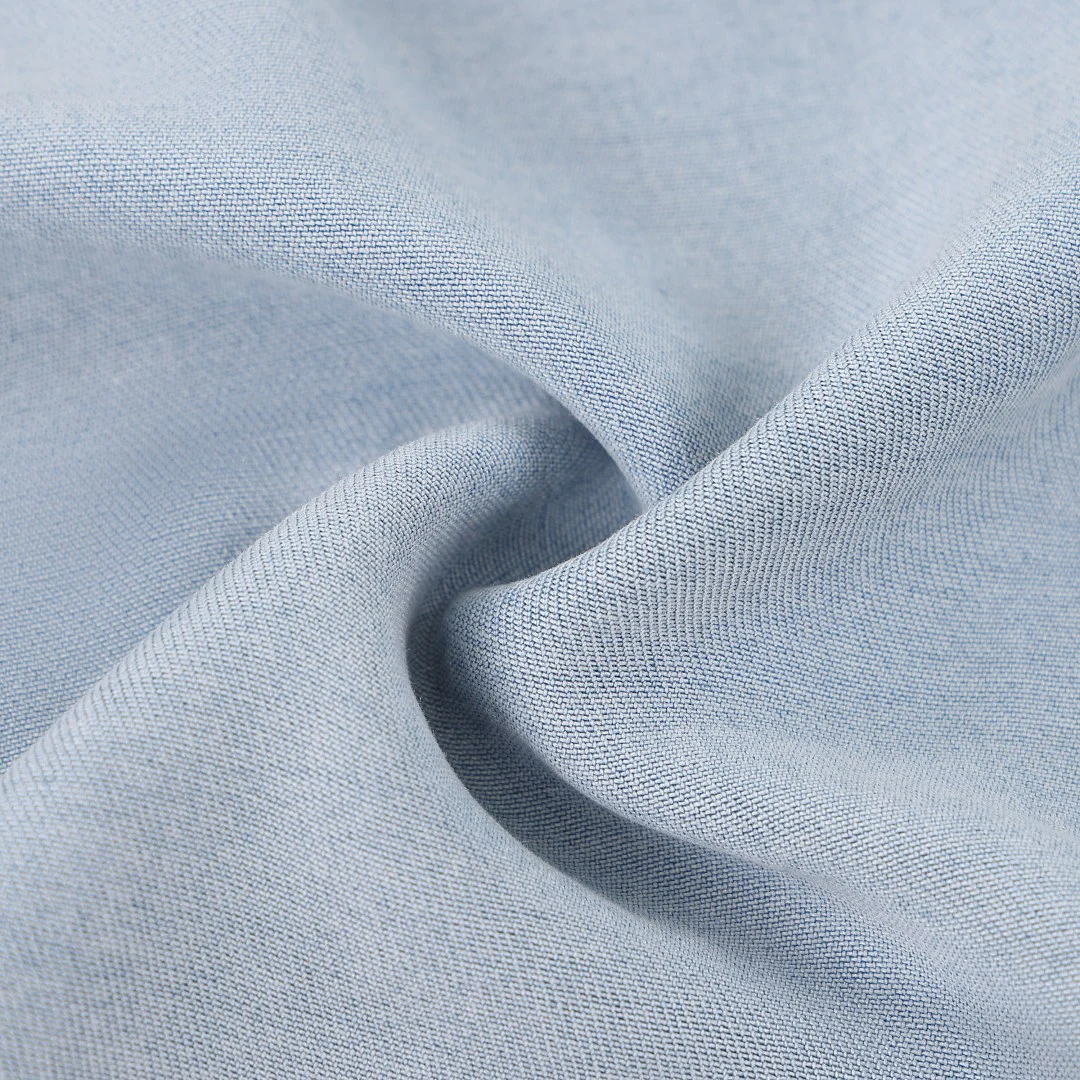 Washed cropped denim shirt · KB-10 · Light blue · Base garment photograph