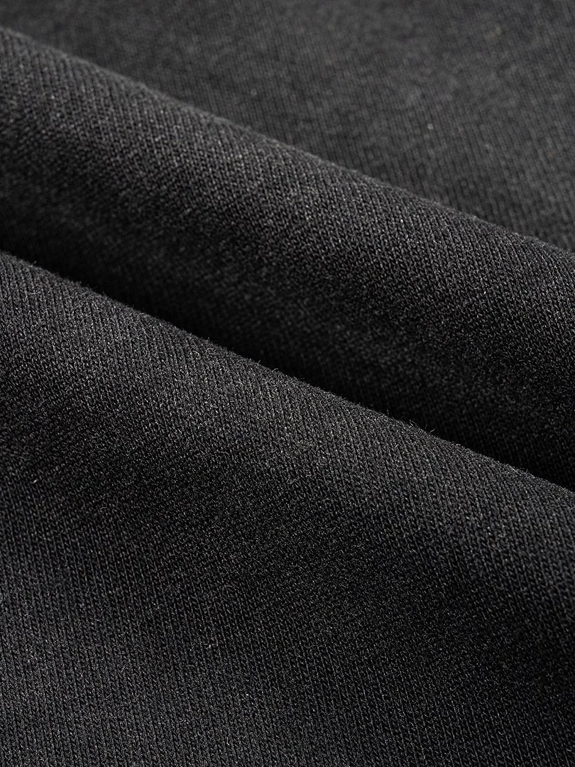 Distressed layered-sleeve tee · KF-090 · Black · Base garment photograph