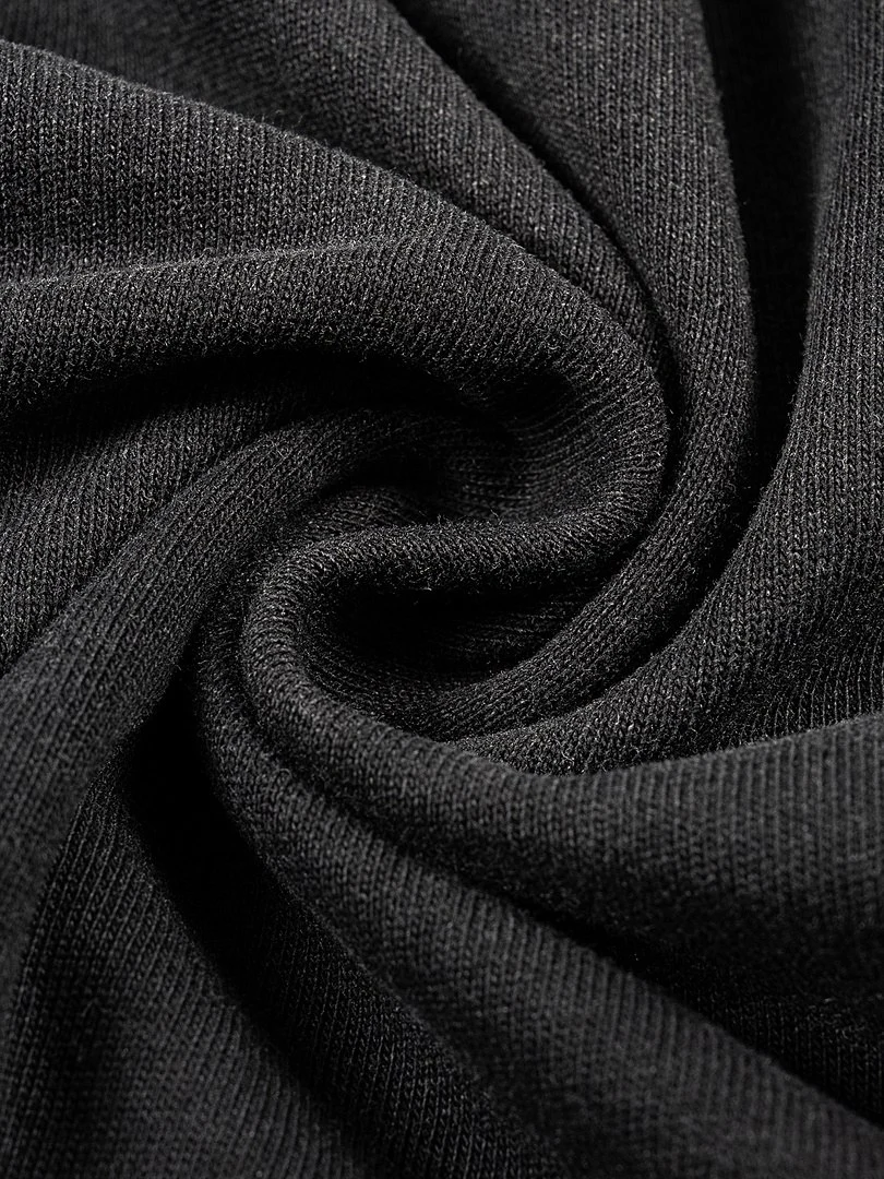 Distressed layered-sleeve tee · KF-090 · Black · Base garment photograph