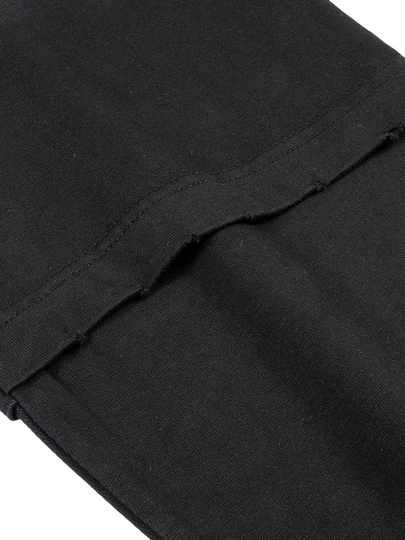 Distressed layered-sleeve tee · KF-090 · Black · Base garment photograph