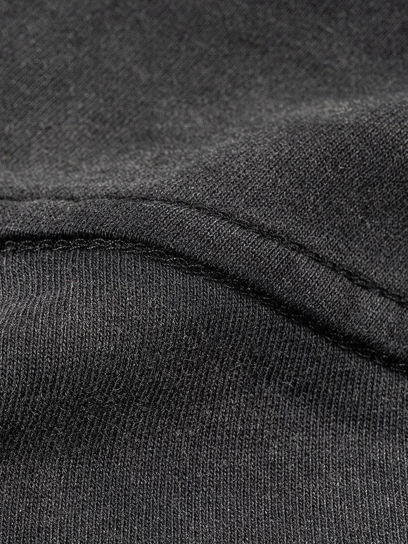 Distressed layered-sleeve tee · KF-090 · Black · Base garment photograph