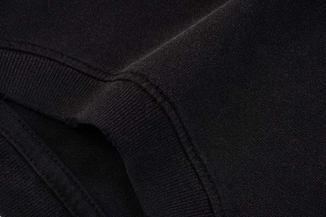 Distressed-hem relaxed tee · KFGP-302 · Black · Base garment photograph