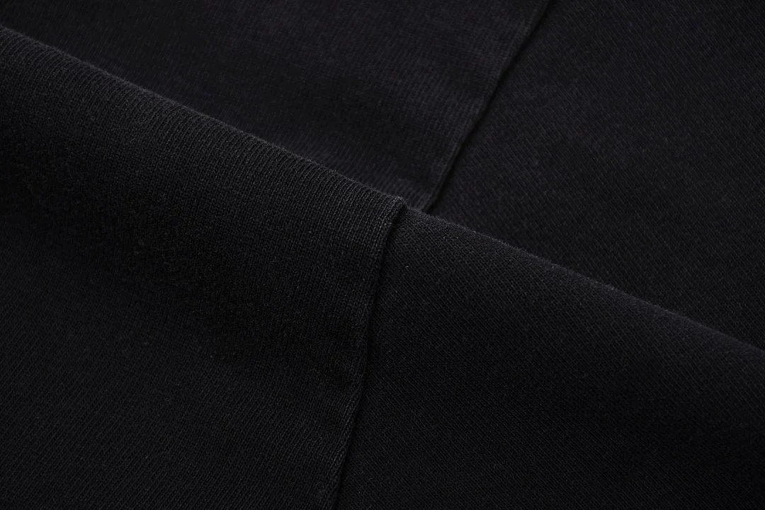 Distressed raw-hem long-sleeve tee · KFGP-303 · Black · Base garment photograph