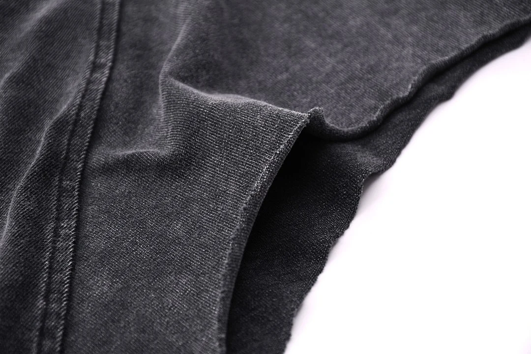 Washed relaxed sleeveless tee · KFMBX-06 · Black · Base garment photograph