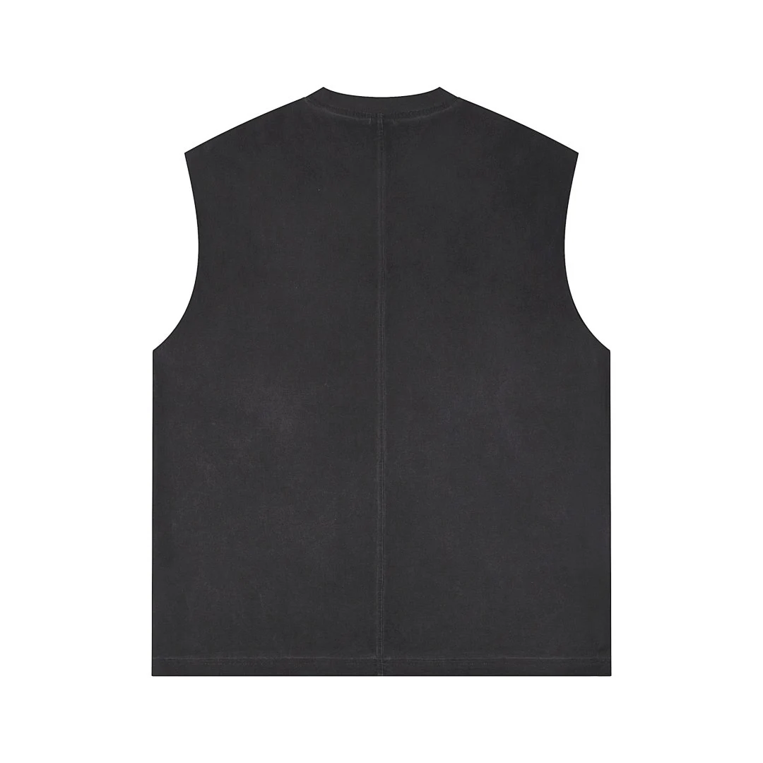 Washed relaxed sleeveless top · KFMBX-10 · Washed black · Back · Base garment photograph
