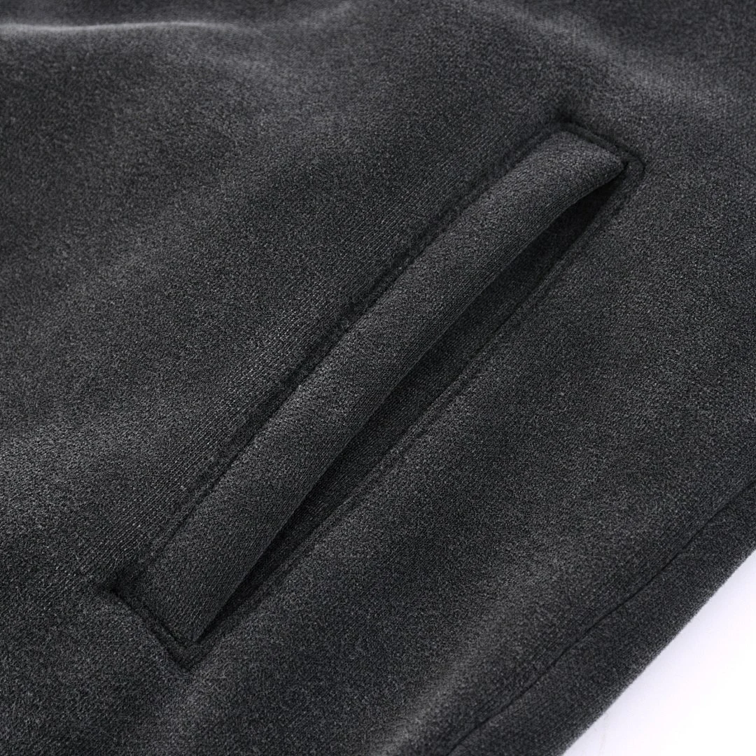 Washed rib-collar zip jacket · KFMLW-04 · Black · Base garment photograph