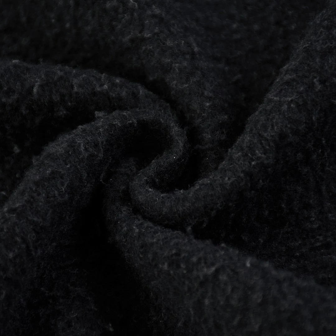 Washed rib-collar zip jacket · KFMLW-04 · Black · Base garment photograph