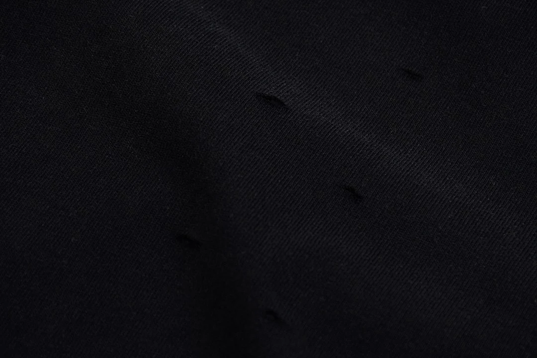 Relaxed distressed crew-neck tee · KFMT-11 · Snow black · Base garment photograph