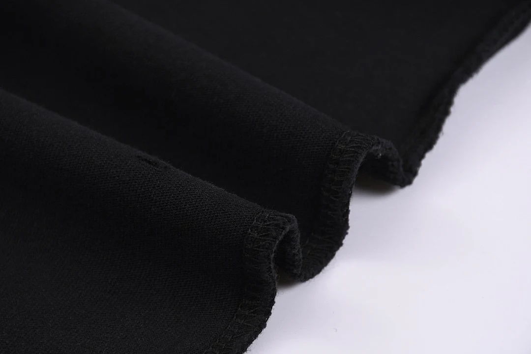 Relaxed distressed crew-neck tee · KFMT-11 · Snow black · Base garment photograph