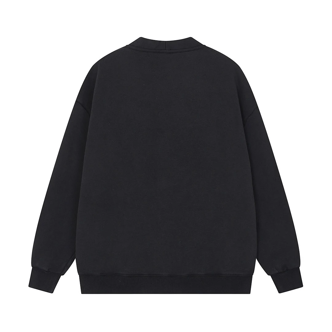 Washed V-neck button cardigan · KFMT-13 · Snow black · Back · Base garment photograph