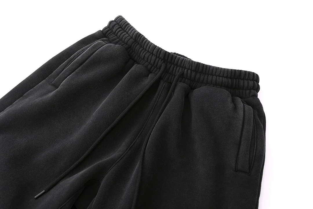 Fleece-lined drawstring joggers · KFMWK-08 · Black · Base garment photograph