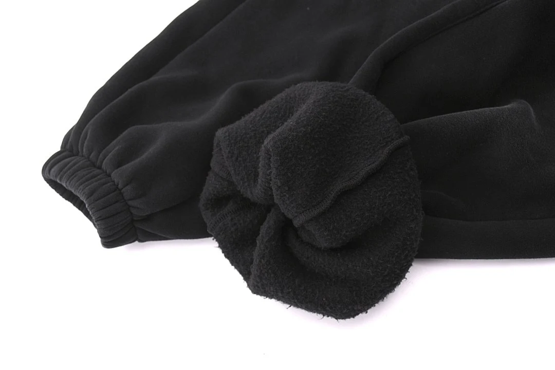 Fleece-lined washed joggers · KFMWK-09 · Black · Product display image