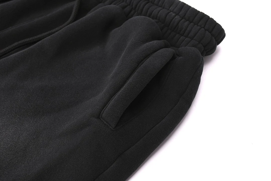 Fleece-lined washed joggers · KFMWK-09 · Black · Product display image