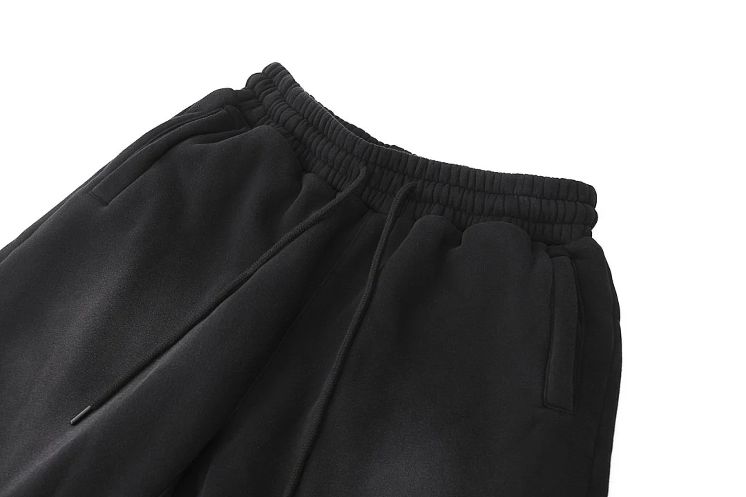 Fleece-lined washed joggers · KFMWK-09 · Black · Product display image