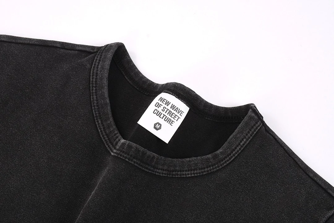 Cropped crew-neck tee · KFWDYT-05 · Snow black · Base garment photograph