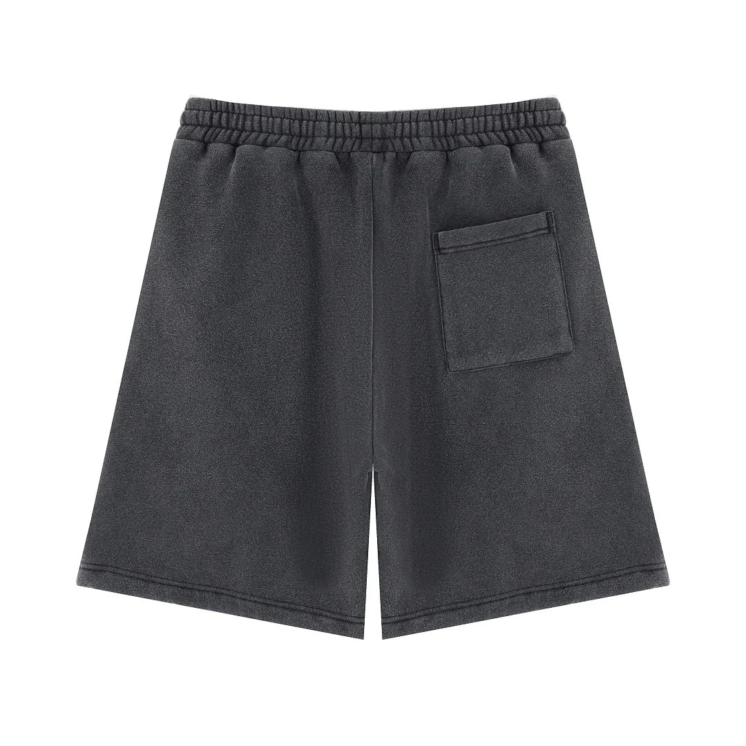Faded drawstring shorts · L-2663 · Black · Back · Base garment photograph