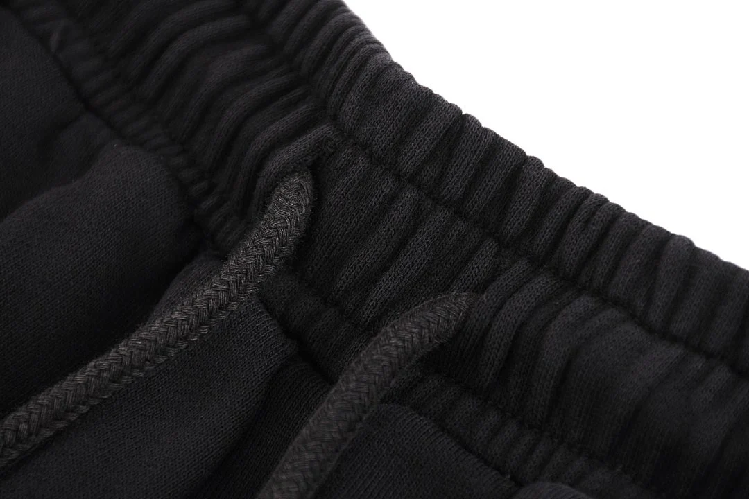 Gradient-wash drawstring shorts · L-5555 · Black · Base garment photograph