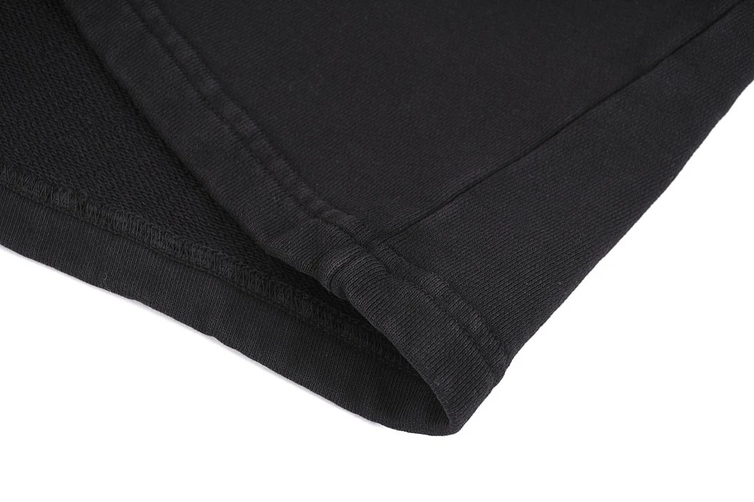 Gradient-wash drawstring shorts · L-5555 · Black · Base garment photograph
