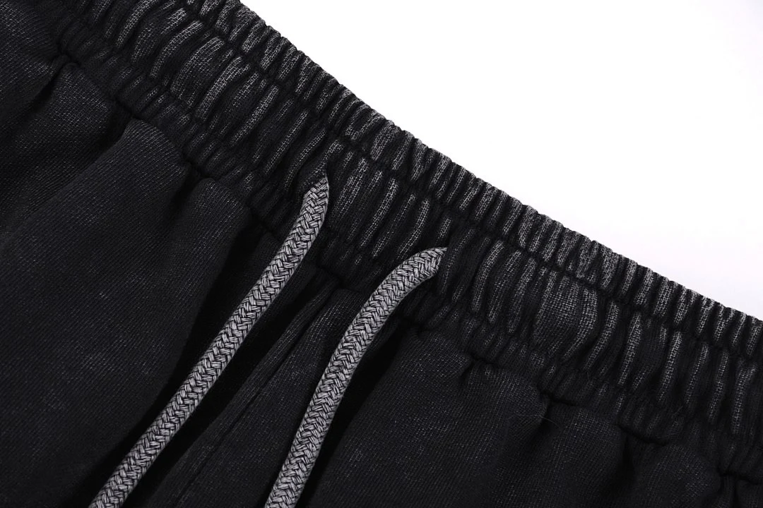 Faded drawstring shorts · L-5566 · Black · Base garment photograph