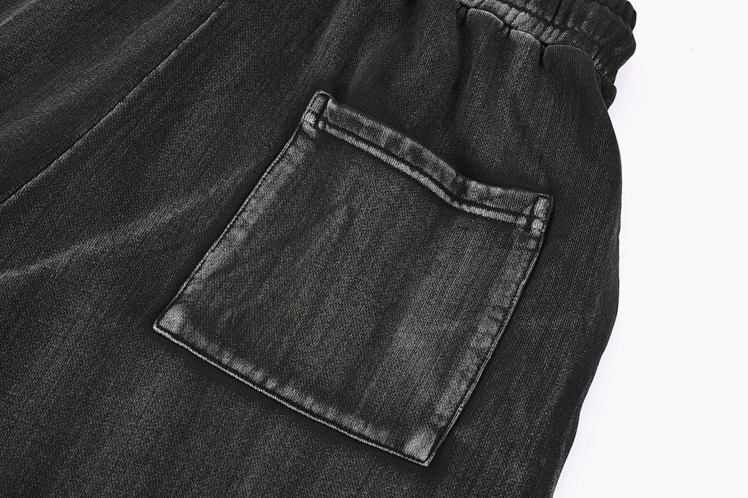 Faded relaxed drawstring shorts · L-5577 · Faded black · Base garment photograph