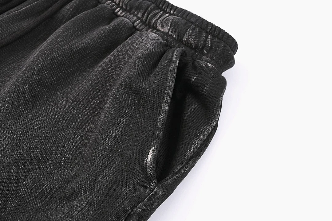 Faded relaxed drawstring shorts · L-5577 · Faded black · Base garment photograph