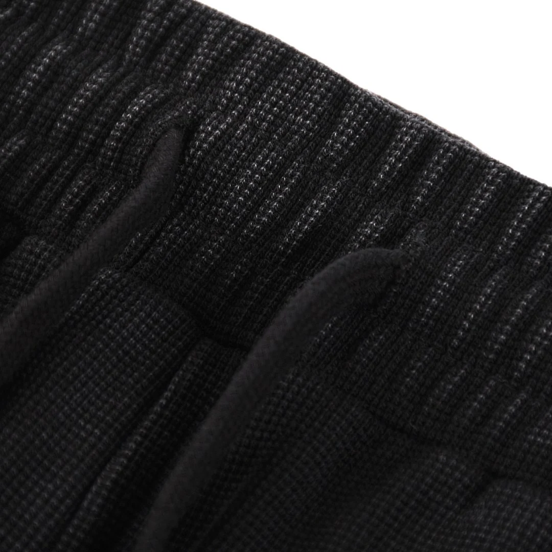 Washed waffle drawstring shorts · MDK-208 · Black · Base garment photograph