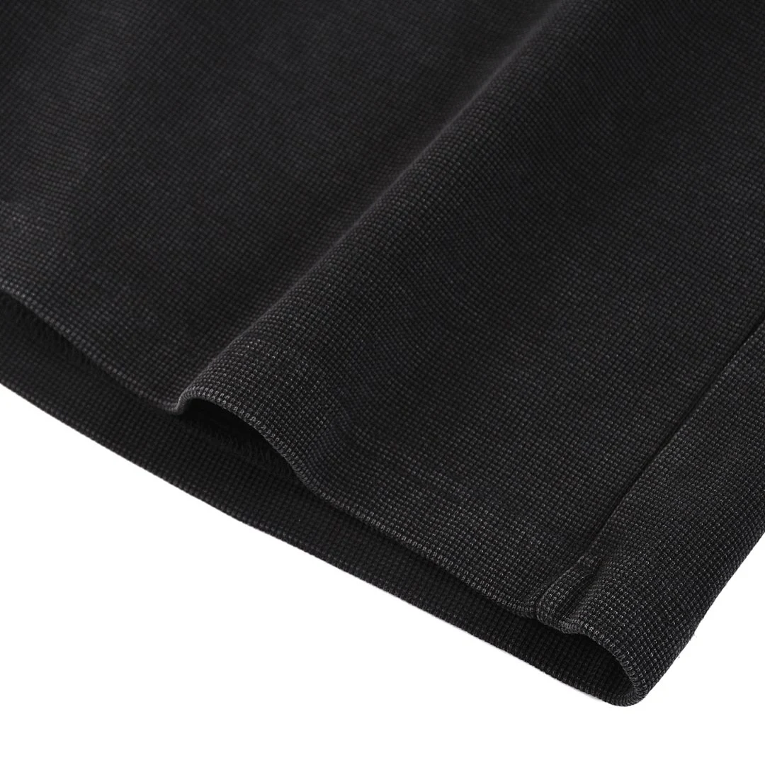 Washed waffle drawstring shorts · MDK-208 · Black · Base garment photograph