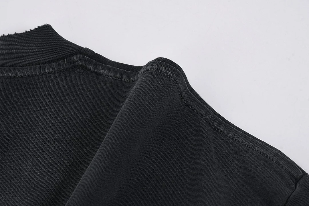 Gradient-wash relaxed crew-neck tee · MT-202 · Black · Base garment photograph