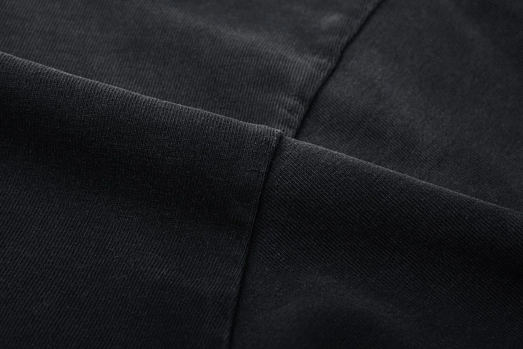 Gradient-wash relaxed crew-neck tee · MT-202 · Black · Base garment photograph
