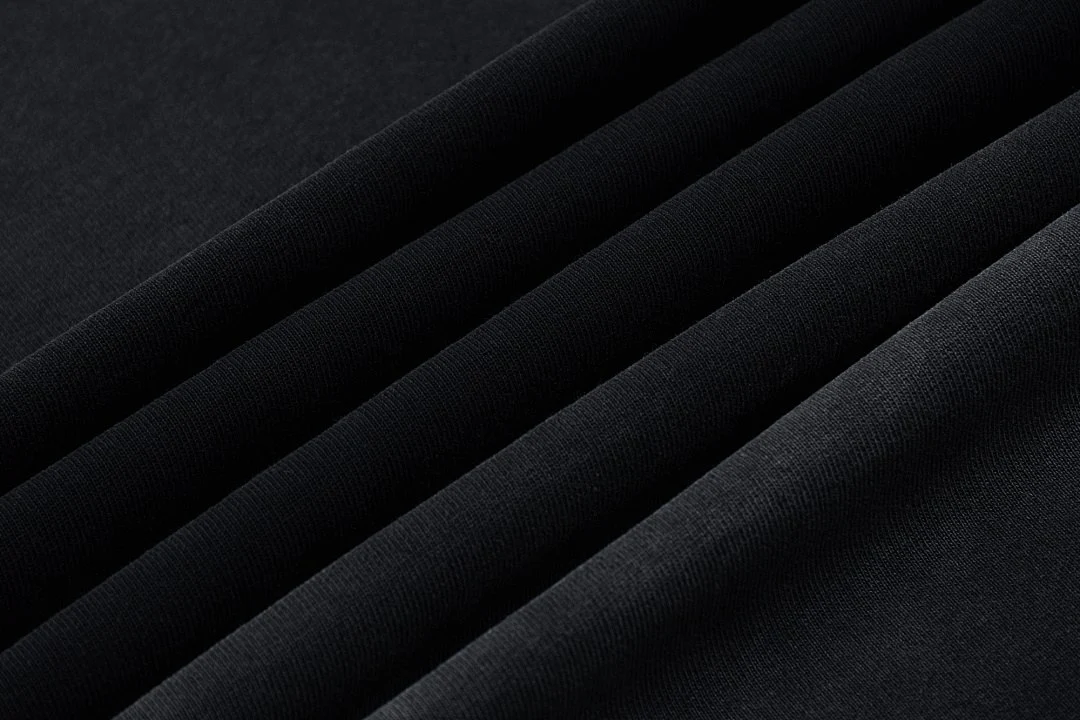 Gradient-wash relaxed crew-neck tee · MT-202 · Black · Base garment photograph