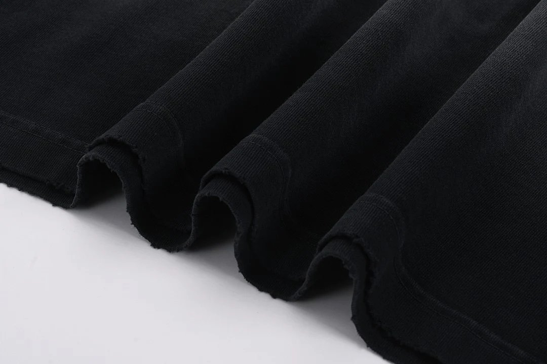 Gradient-wash relaxed crew-neck tee · MT-202 · Black · Base garment photograph