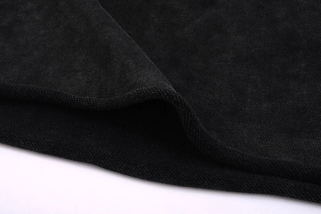 Distressed cropped sweatshirt · MT-204 · Snow black / distressed · Base garment photograph