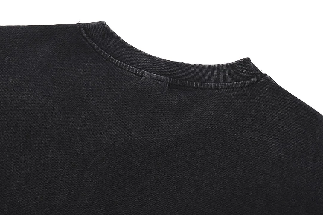 Washed relaxed V-neck tee · MT-210 · Black · Base garment photograph