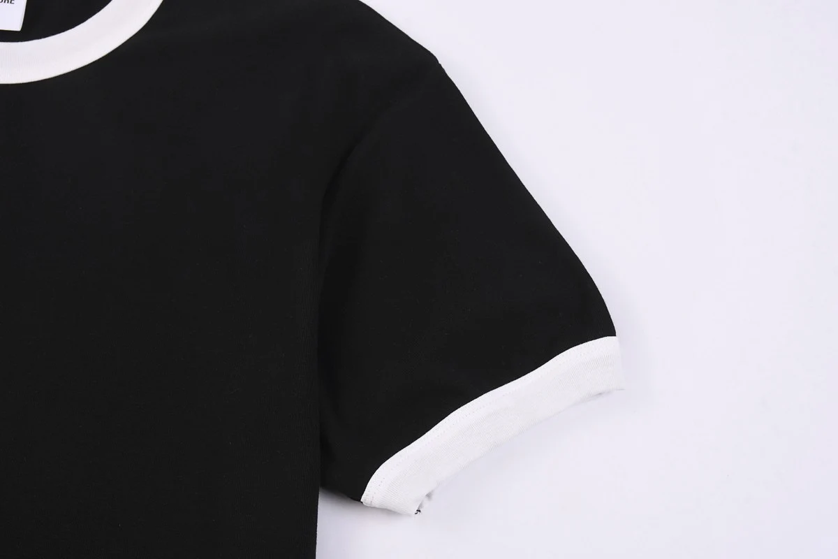 Contrast collar tee · MT-211 · Black · Base garment photograph