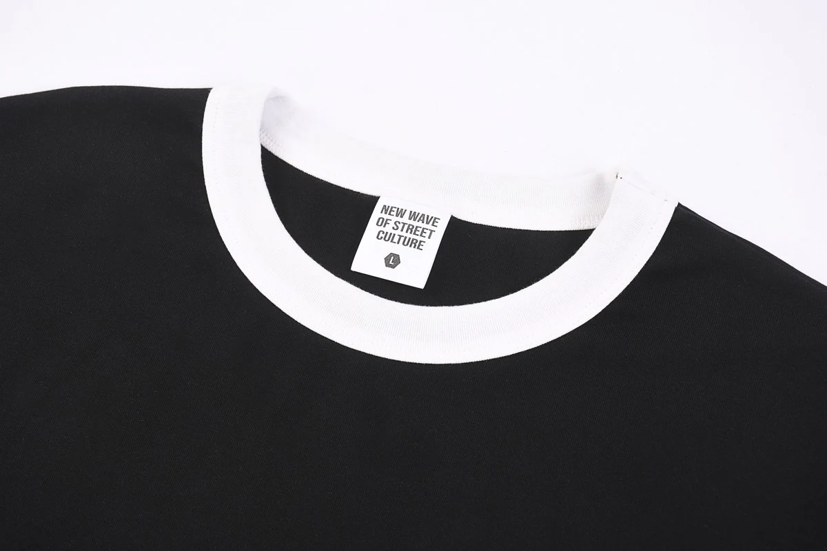 Contrast collar tee · MT-211 · Black · Base garment photograph